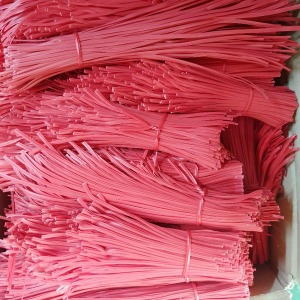 전선끈 적색-10cm 절단-약 500개/ 칼라타이 적색끈 녹색끈